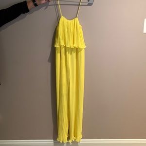 Zara Pleated Yellow jumpsuit